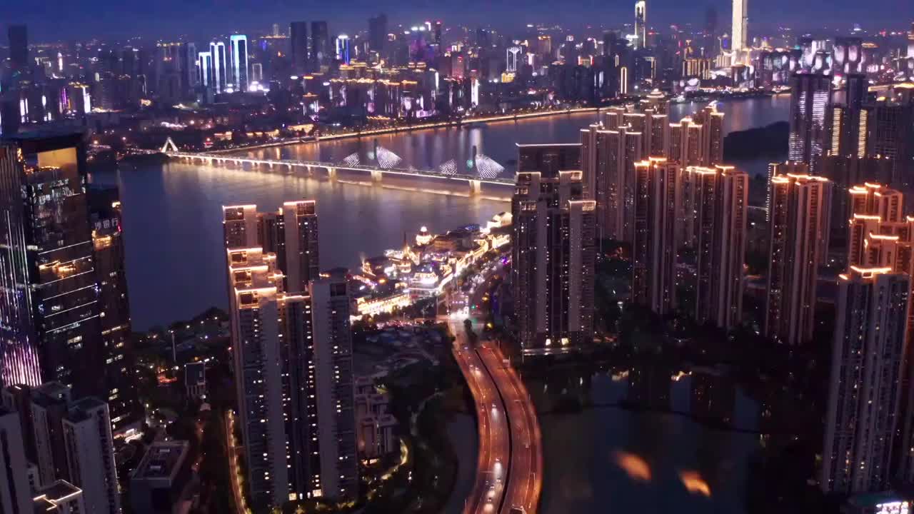 长沙夜景4k-湘江 金融 渔人码头 新区（合集）视频下载