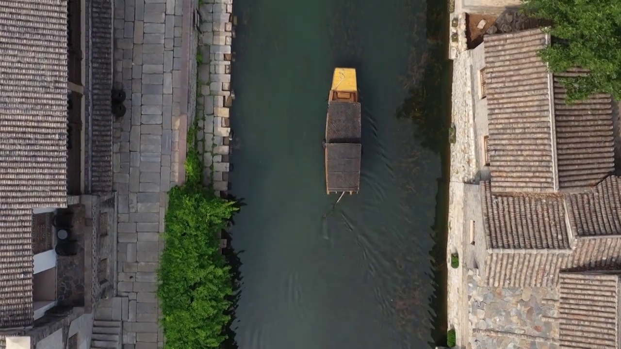 北京古北水镇小镇建筑航拍北京旅游视频素材