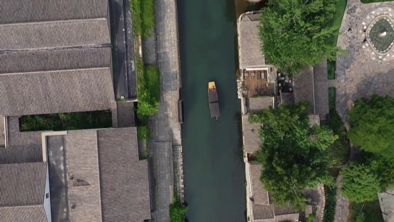 北京古北水镇小镇建筑航拍北京旅游视频素材