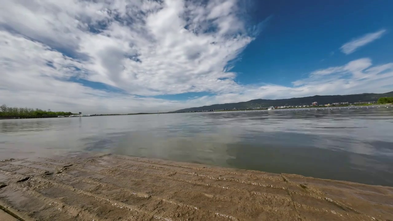 华北最大湖山西太原晋阳湖延时视频素材