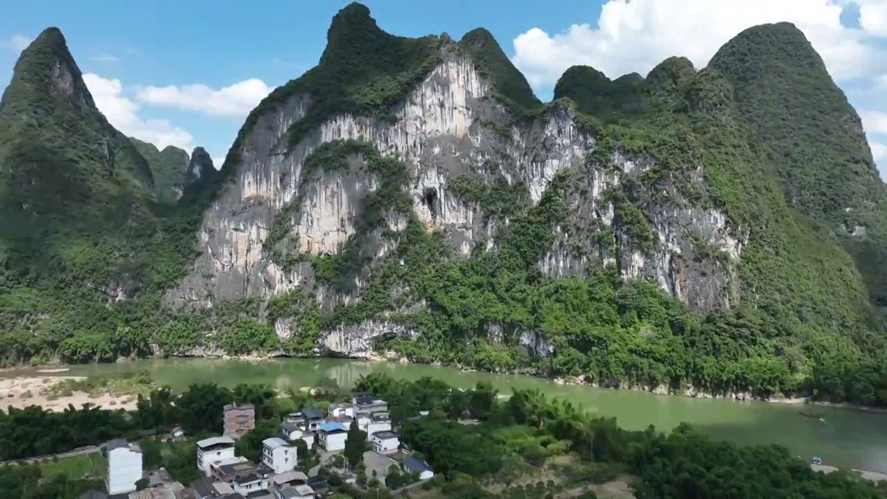 延时航拍桂林漓江风景区风光视频素材