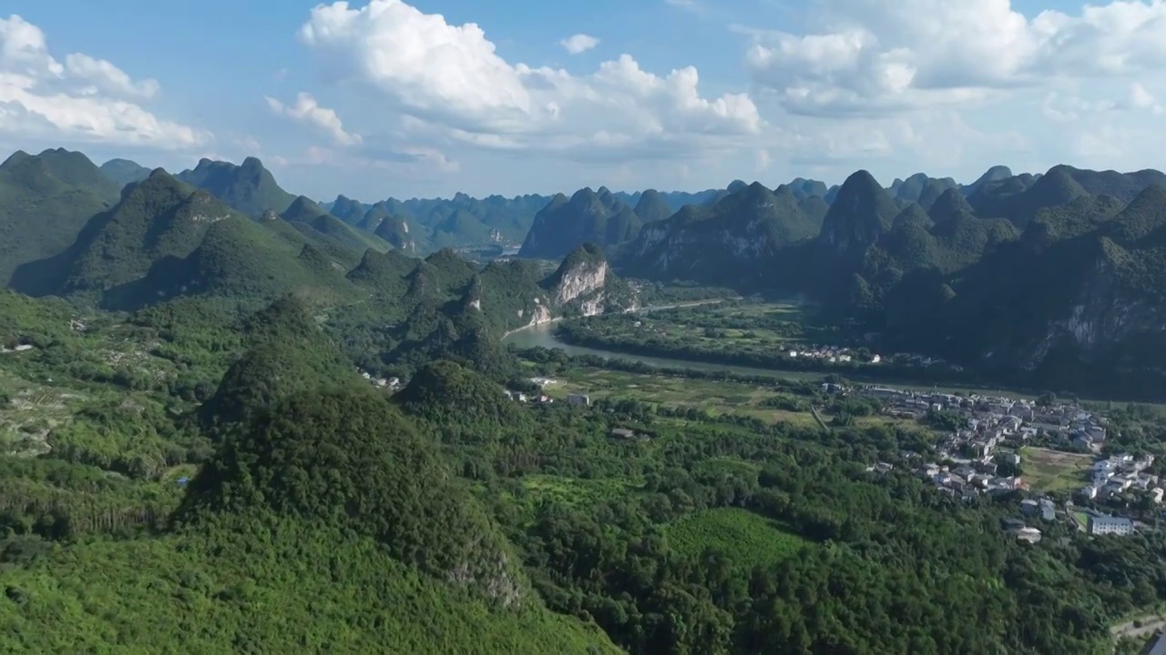 延时航拍桂林漓江风景区风光视频素材