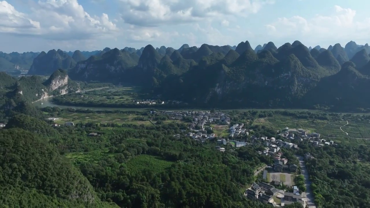 延时航拍桂林漓江风景区风光视频素材