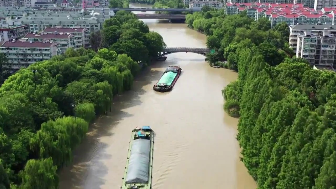 京杭大运河杭州段视频素材