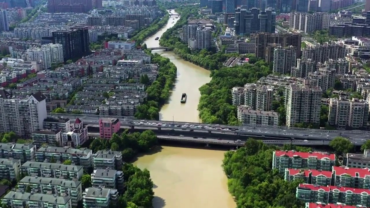 京杭大运河杭州段视频素材