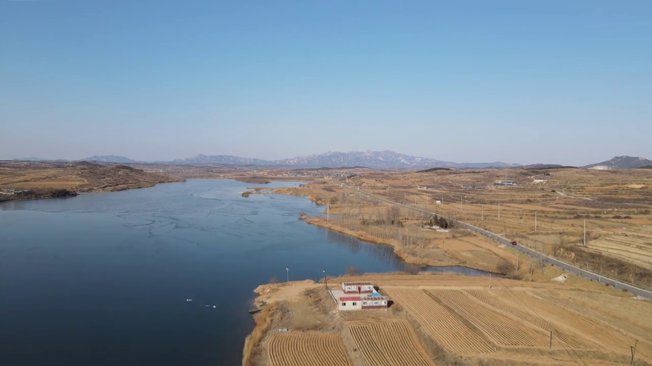 山东乳山市水库视频素材