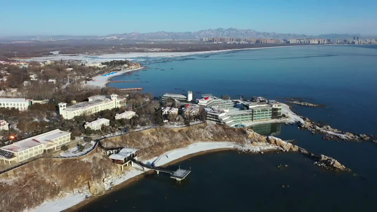 河北省秦皇岛北戴河雪景视频视频素材