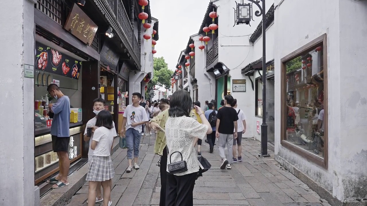 4k苏州古风古镇上塘街旅游视频素材