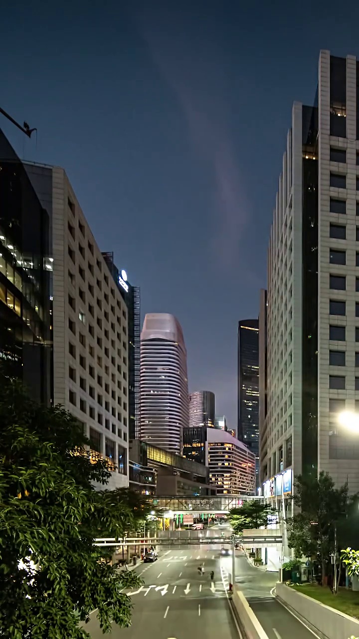 广州城市CBD中心珠江新城夜景视频素材