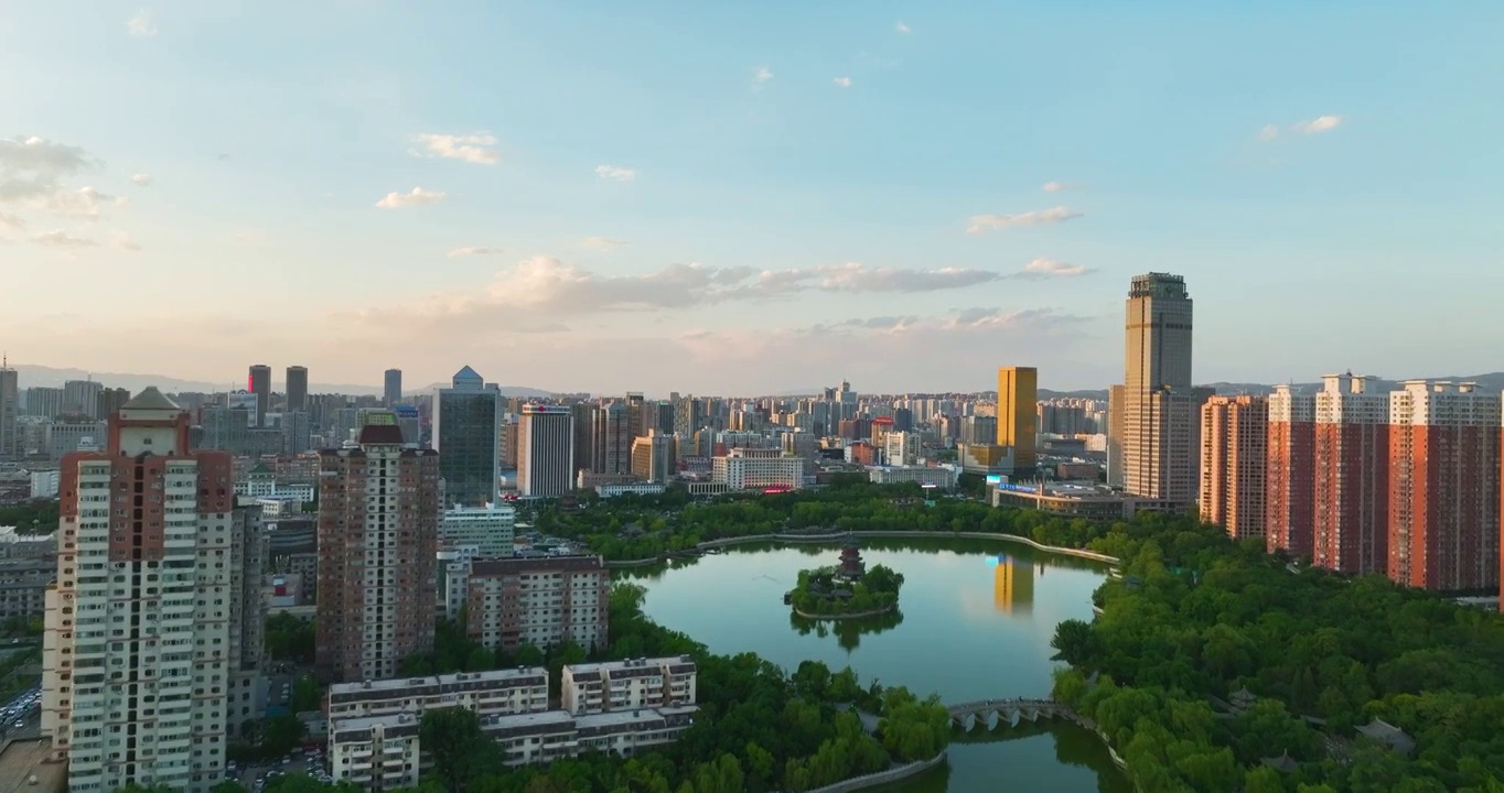 航拍太原城市风景视频素材