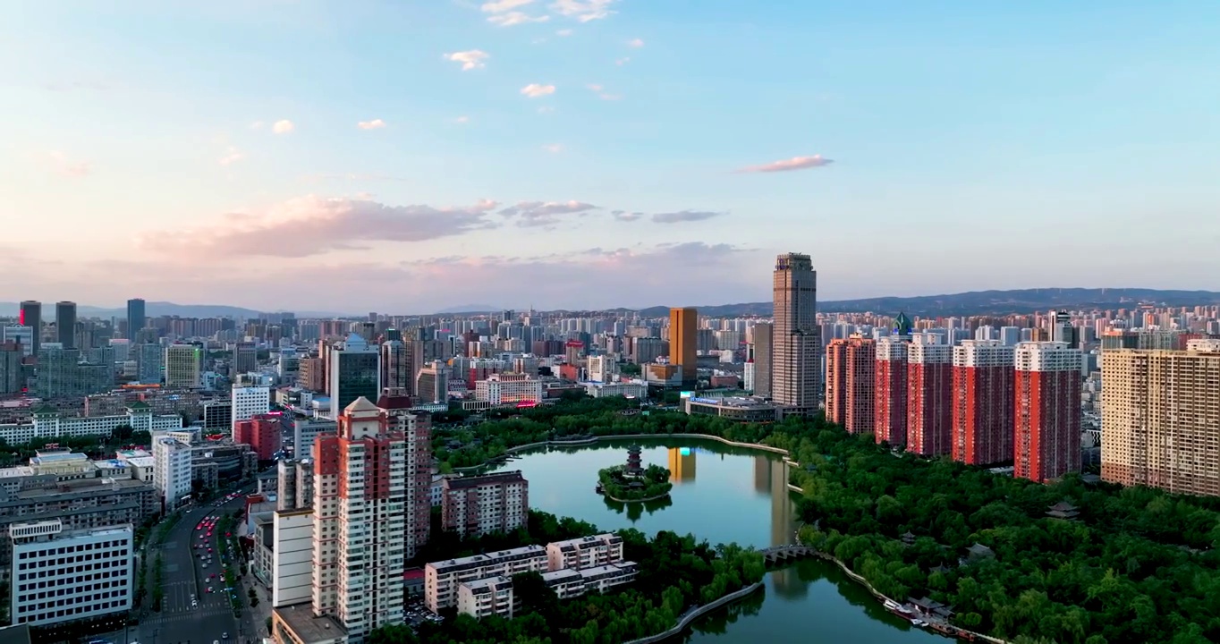 航拍太原城市风景视频素材