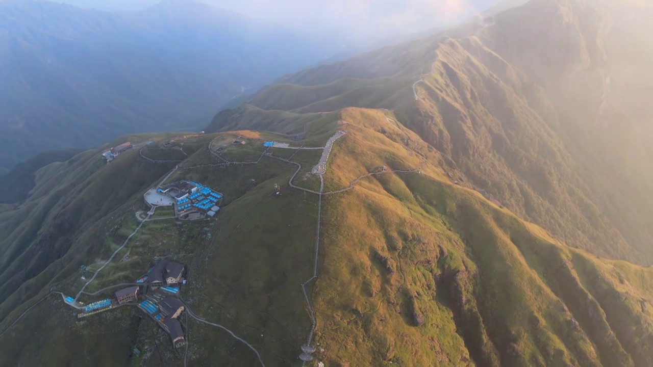 江西萍乡武功山景区航拍视频素材