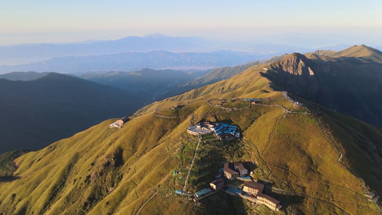 江西萍乡武功山景区航拍视频素材