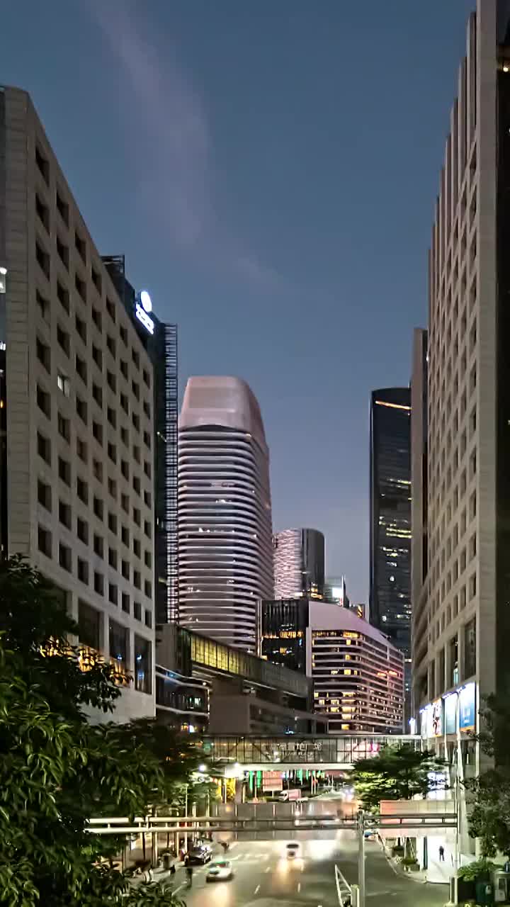 广州城市CBD中心珠江新城夜景视频素材