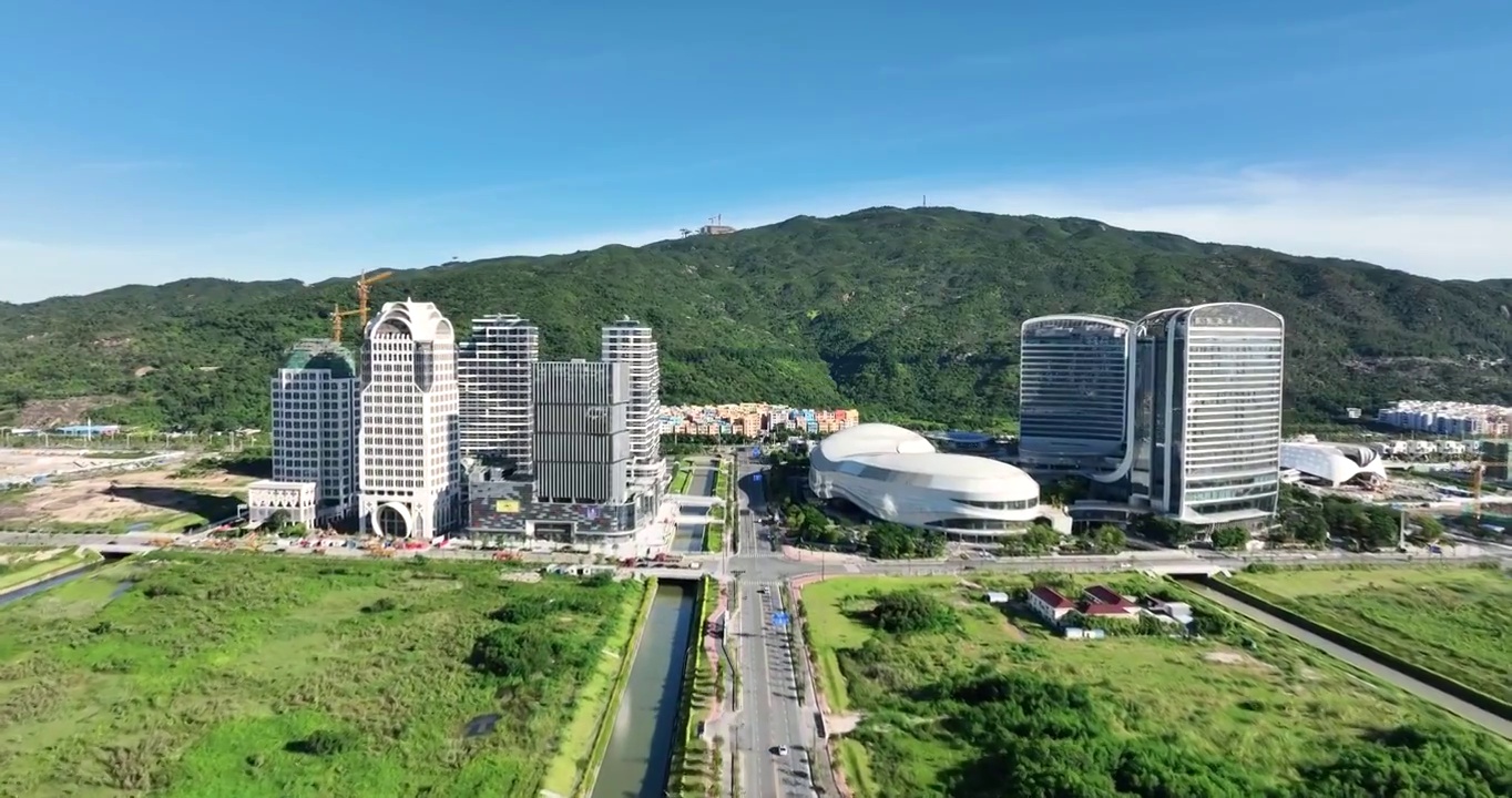 航拍横琴城市建筑视频素材