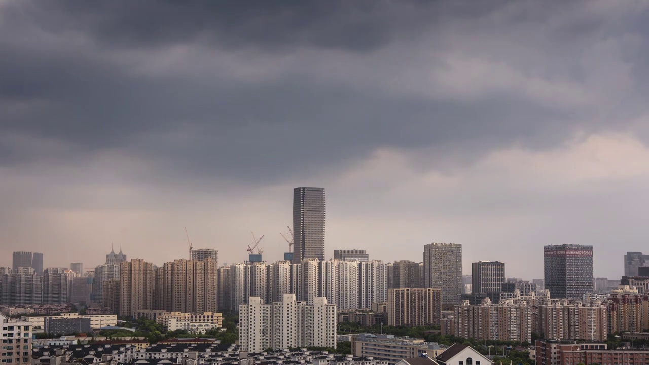 上海城市暴风雨延时视频素材