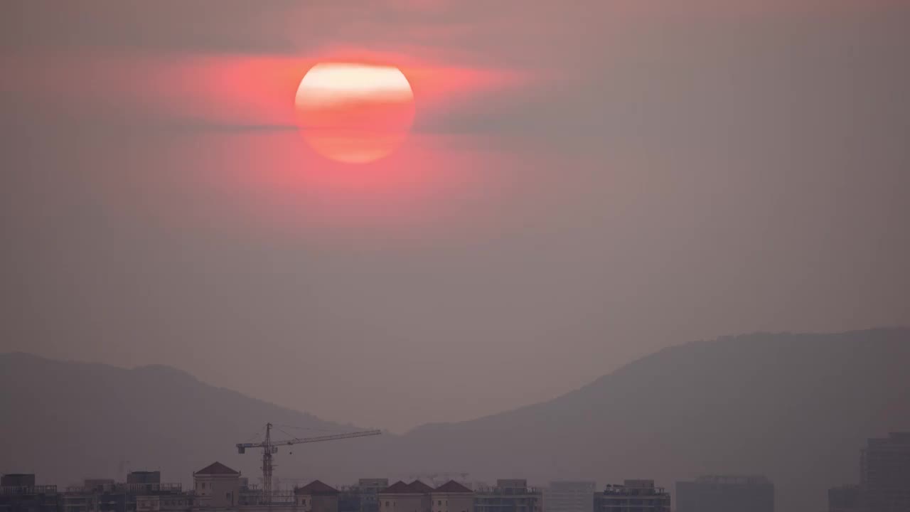 长焦日落特写延时视频视频素材