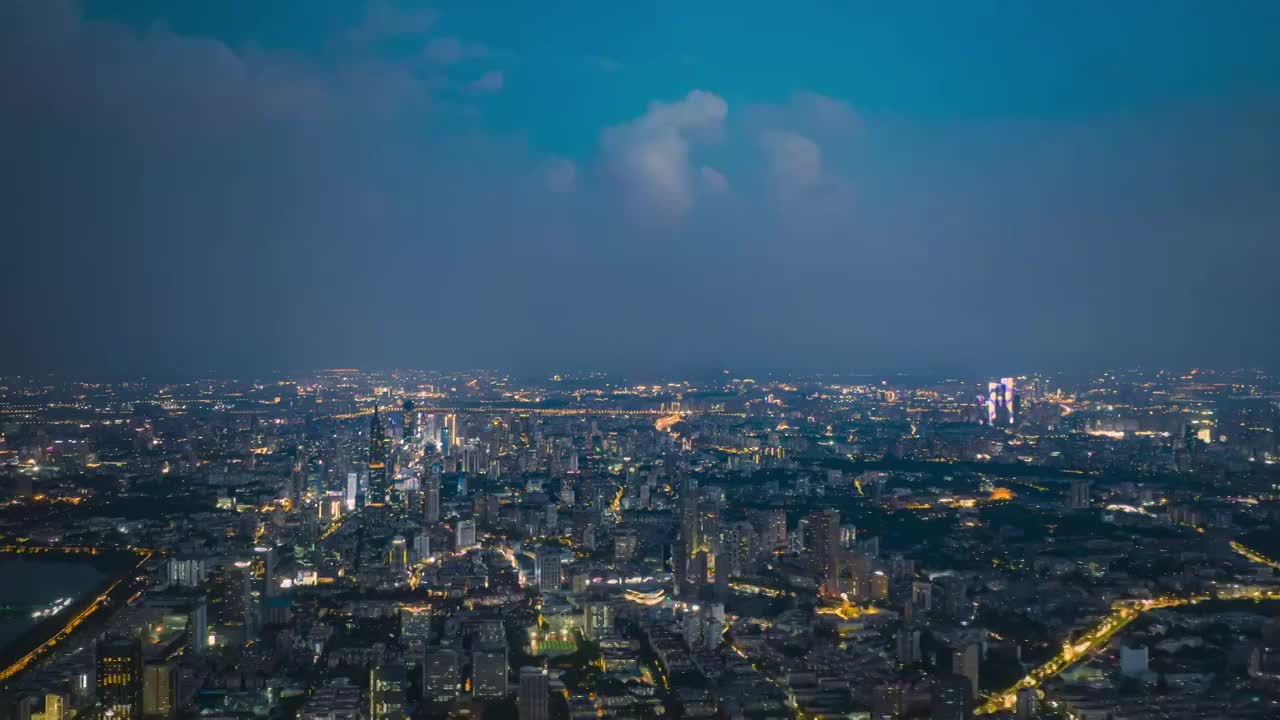 高视角航拍南京城市延时视频素材