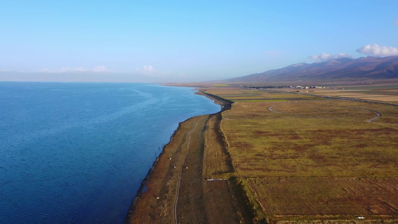 青海湖风光航拍视频素材