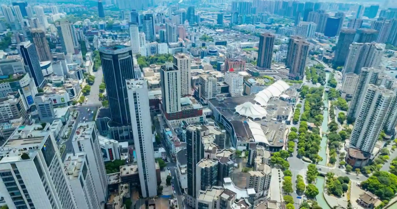 江苏省常州市钟楼区莱蒙都会航拍大范围移动延时视频素材