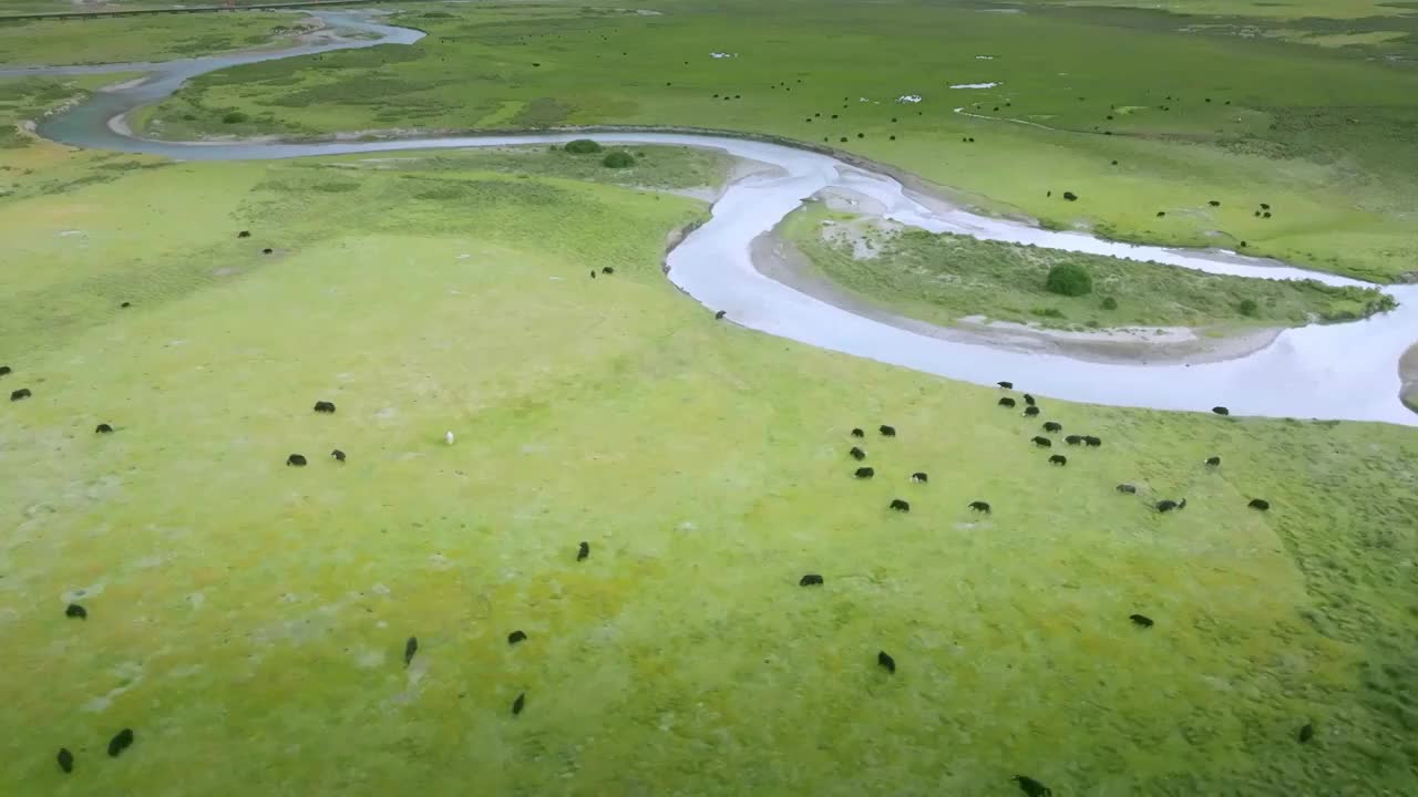 理塘无量河 大草原落日 天空之境视频素材