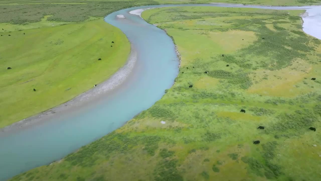 理塘无量河 大草原落日 天空之境视频素材