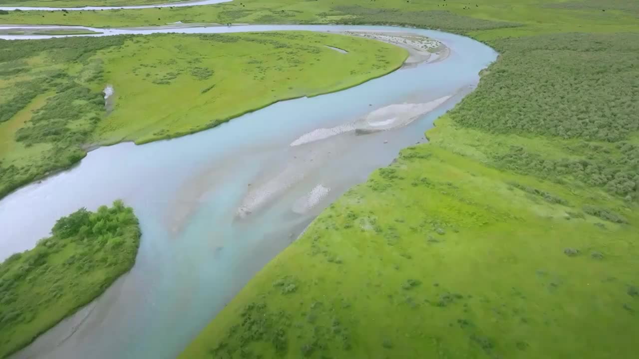 理塘无量河 大草原落日 天空之境视频素材