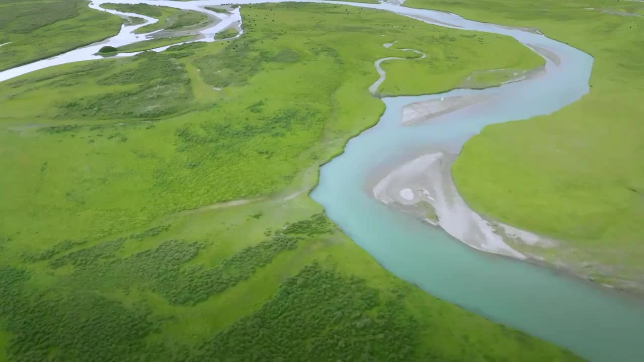 理塘无量河 大草原落日 天空之境视频素材