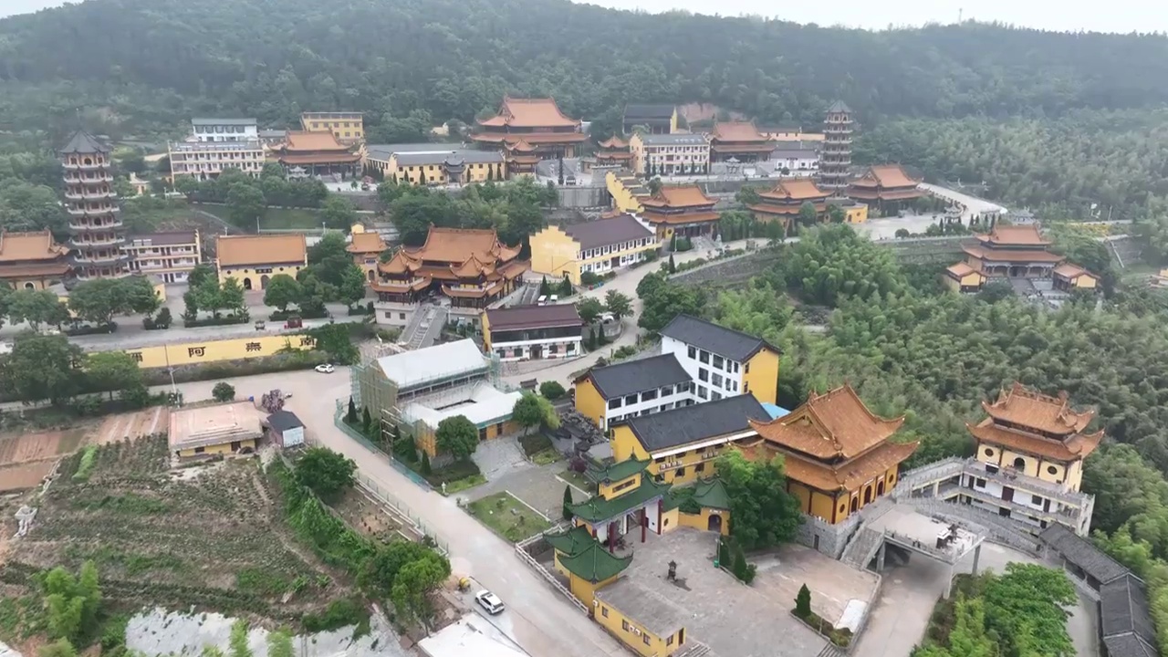 南京祖堂山宏觉寺航拍视频素材