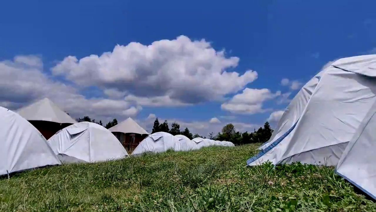 贵州夏天户外露营基地视频素材