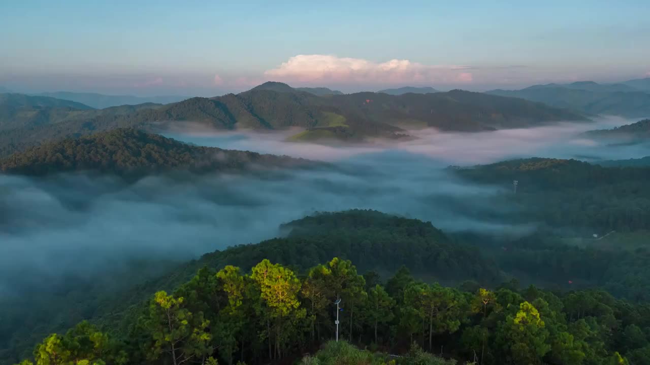 云南省红河州石屏县山区云海视频素材