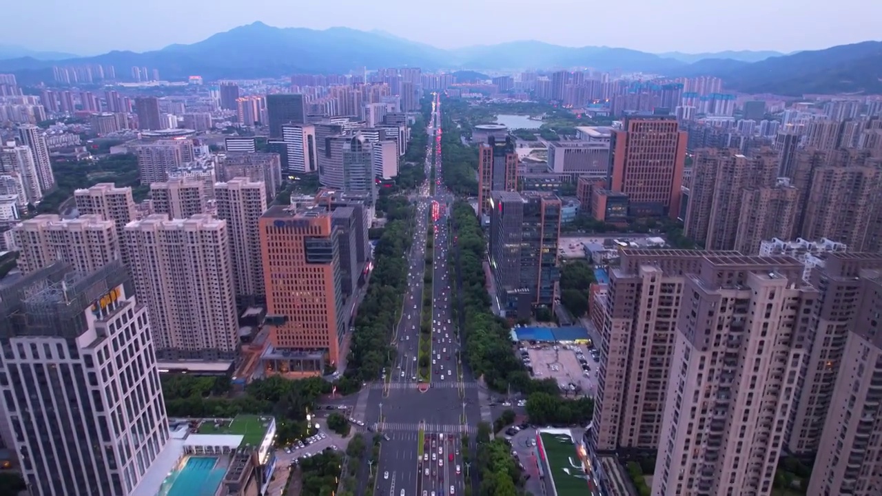 福建省,龙岩市,城市风光,航拍视频素材