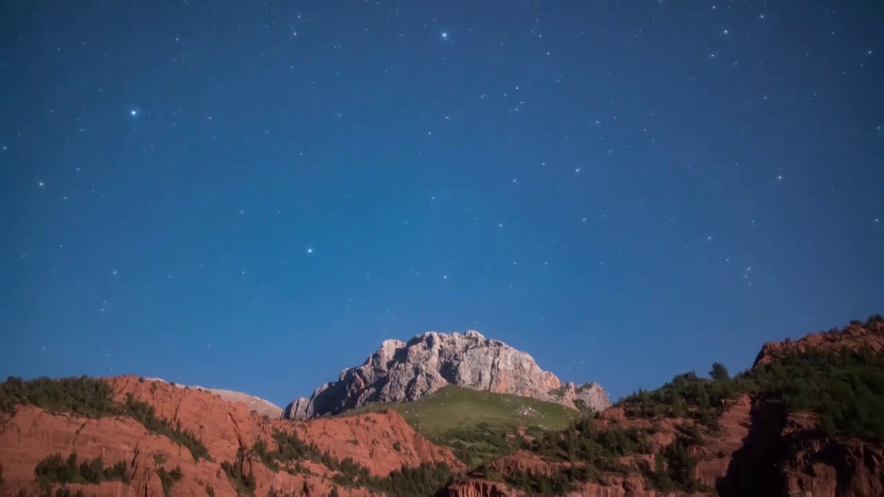 青海玉树三江源山峦星空视频素材