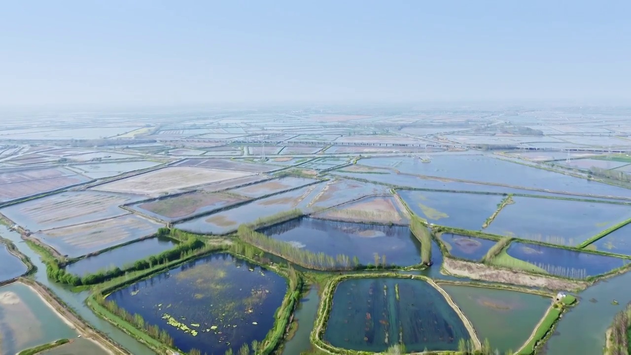 航拍江苏盐城九龙口名胜风景区美景视频素材