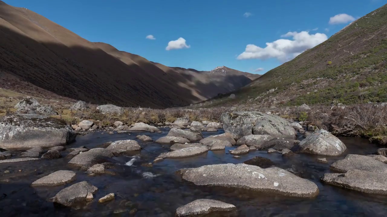 川西自然高山溪流风光延时视频素材