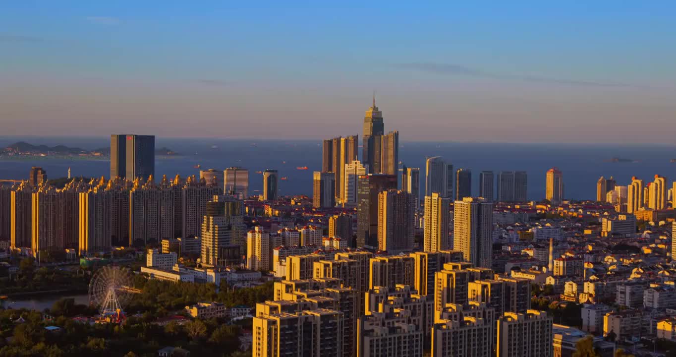 烟台市中心夜景视频素材