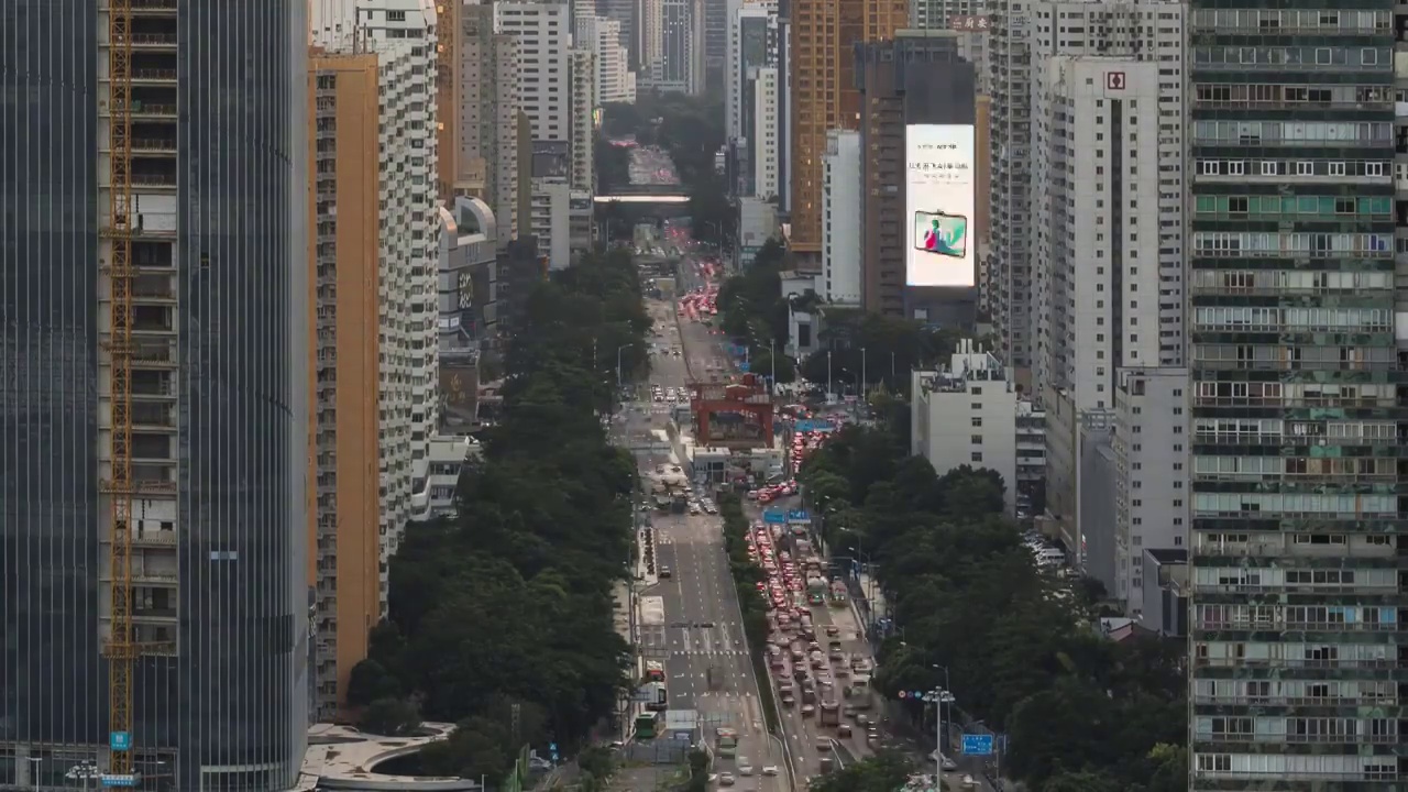 深圳主干道日转夜延时视频素材