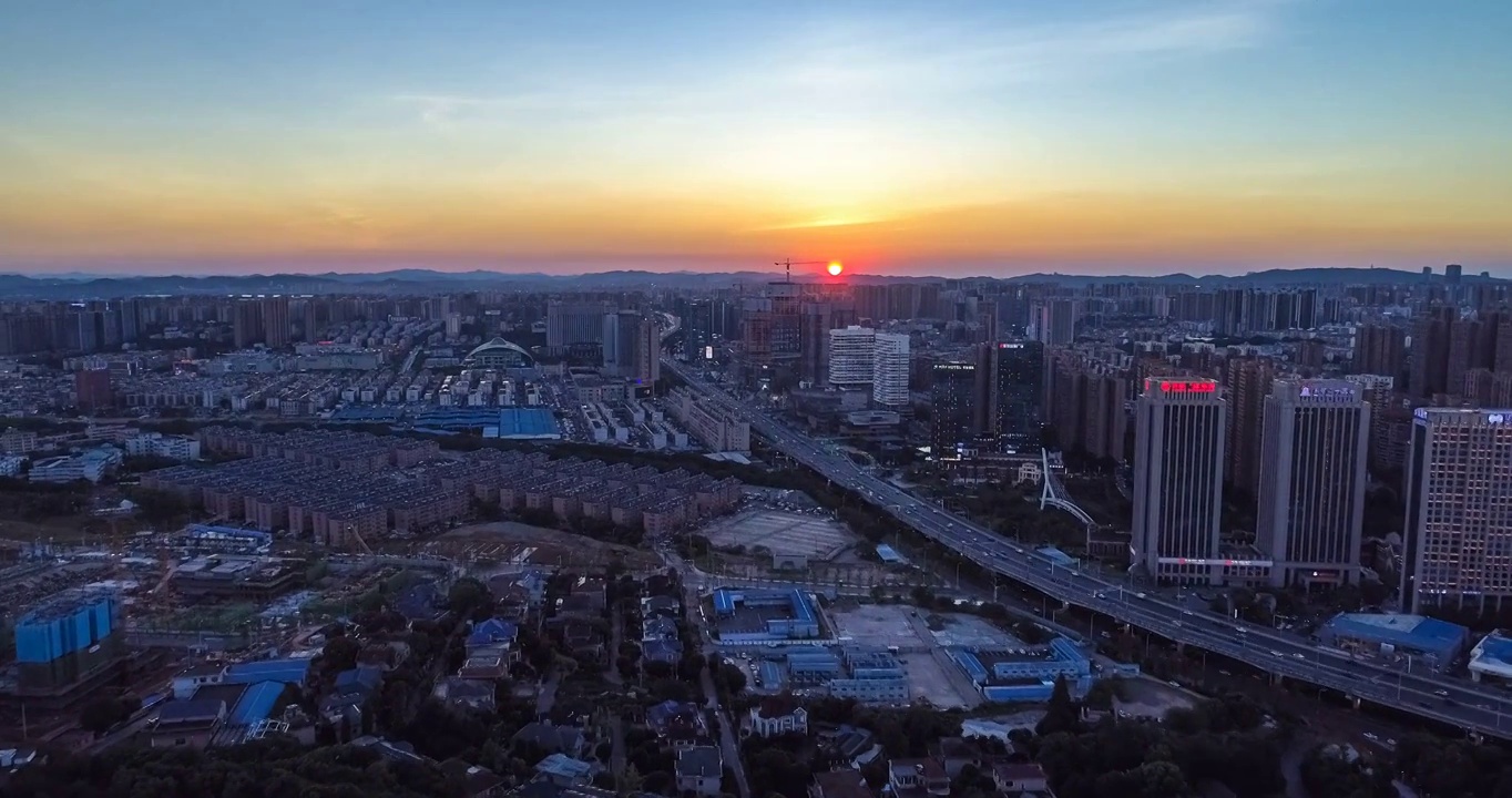 湖南省长沙市湘府路景点航拍视频素材