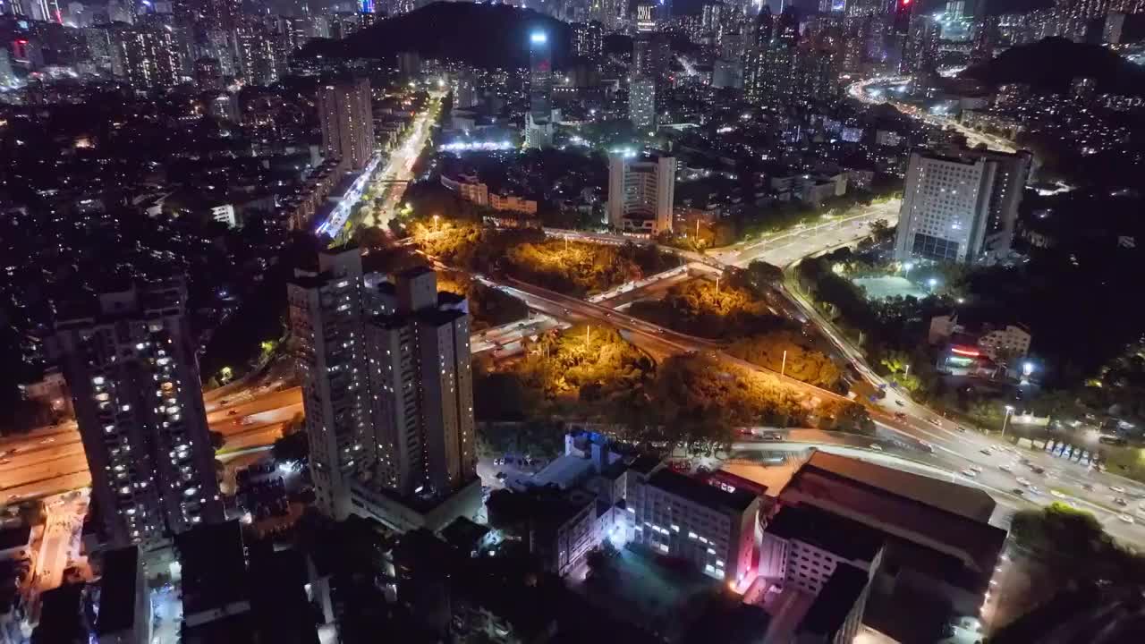 深圳罗芳立交桥夜景视频素材