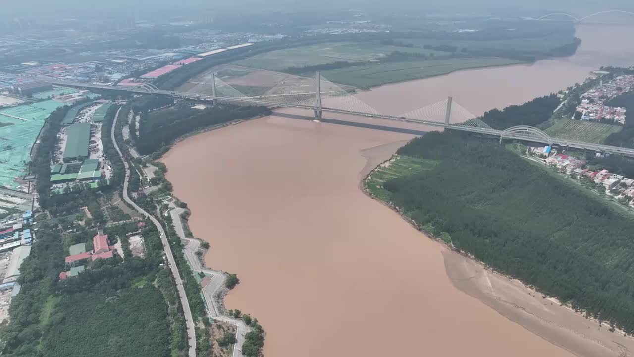 中国山东济南建邦黄河大桥视频素材