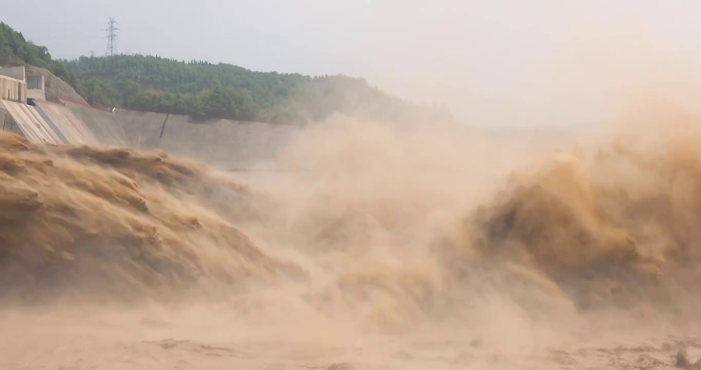 河南省洛阳市黄河小浪底调水调沙现场视频素材