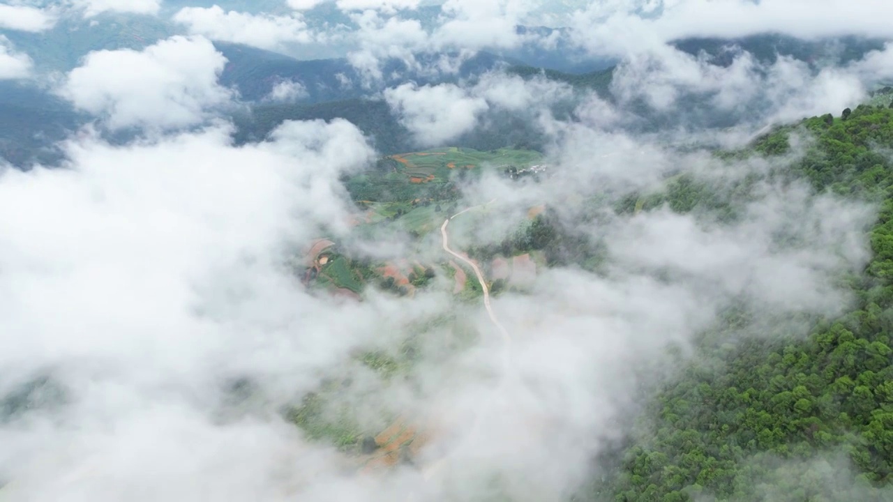 云南省红河州石屏县山区云海风光视频素材