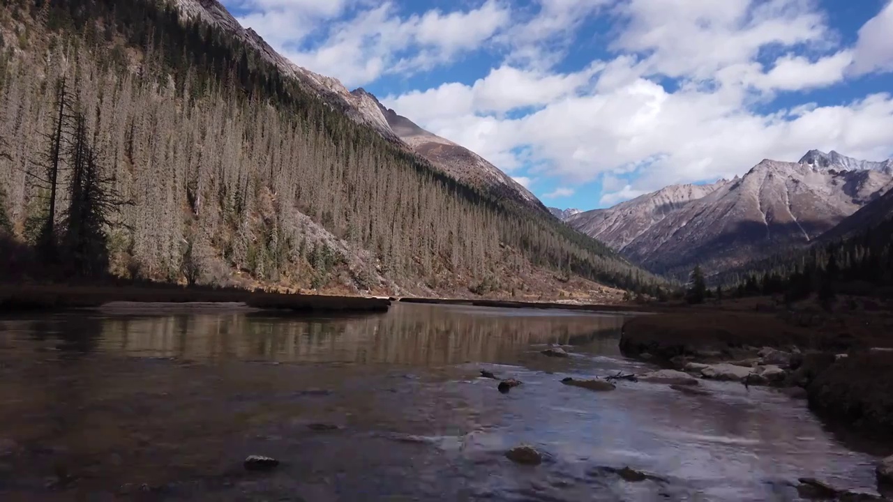 多瀑沟景区深秋航拍风光视频素材