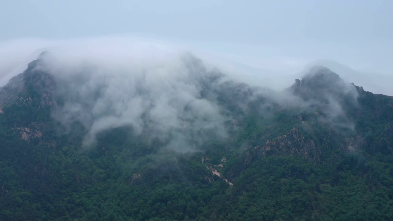 山东青岛浮山的云海风景视频素材