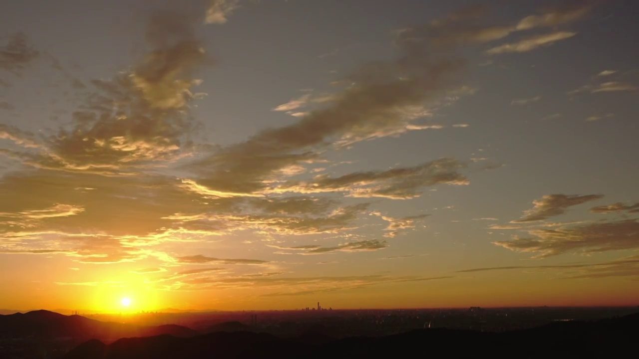 北京最美城市天际线朝霞视频素材