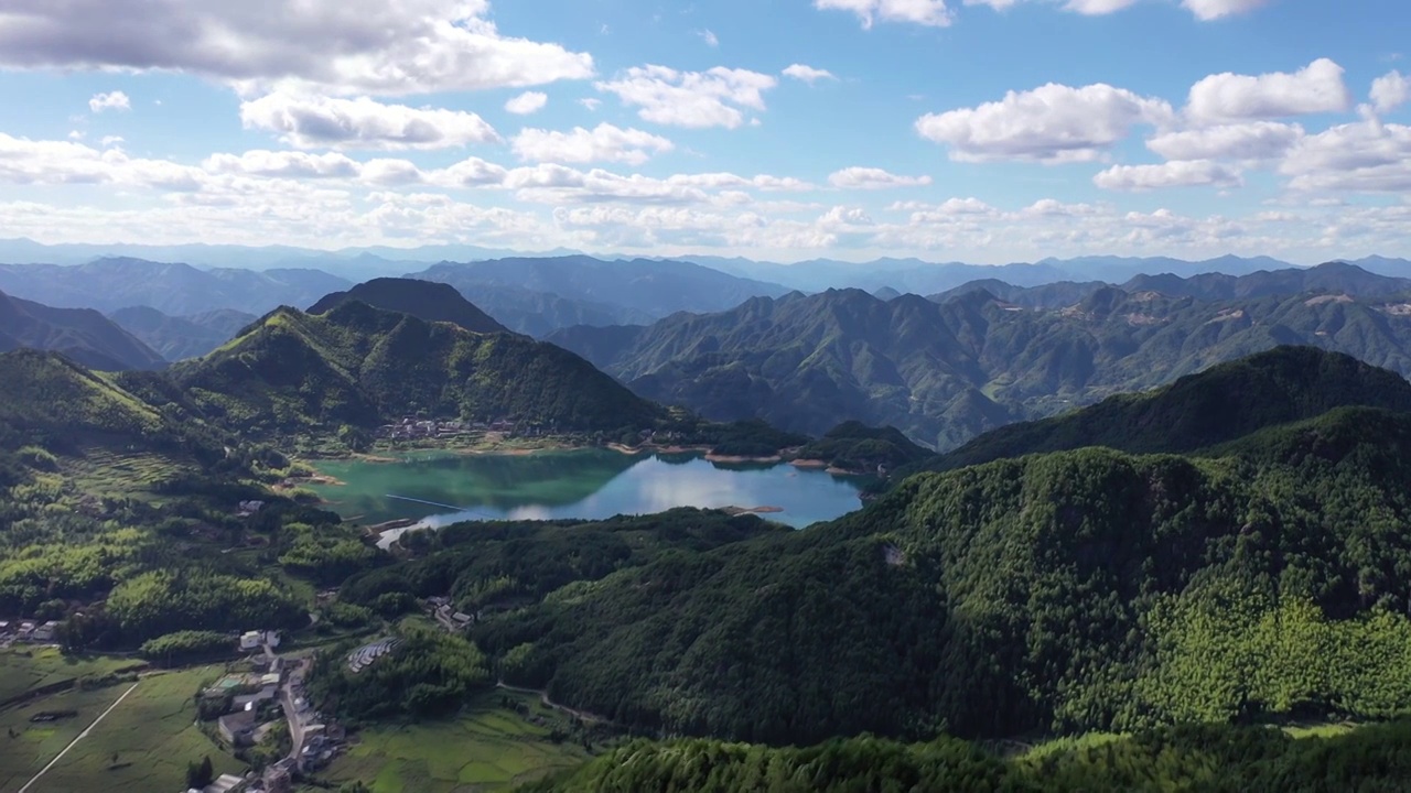 丽水景宁上标水库航拍视频素材