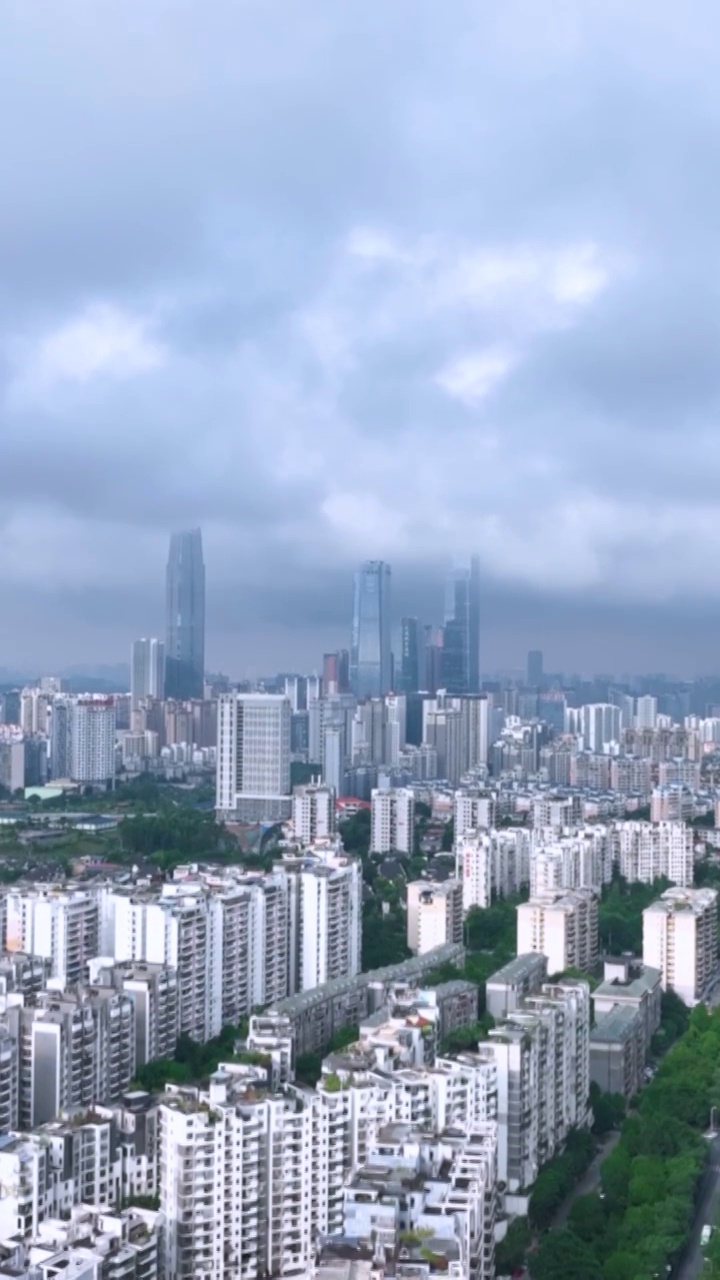 高清竖屏航拍东盟商务区风景（合集）视频素材