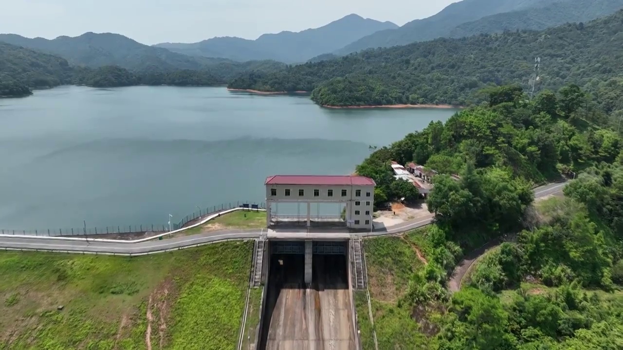 广东省河源市源城区七寨湖公园航拍视频素材