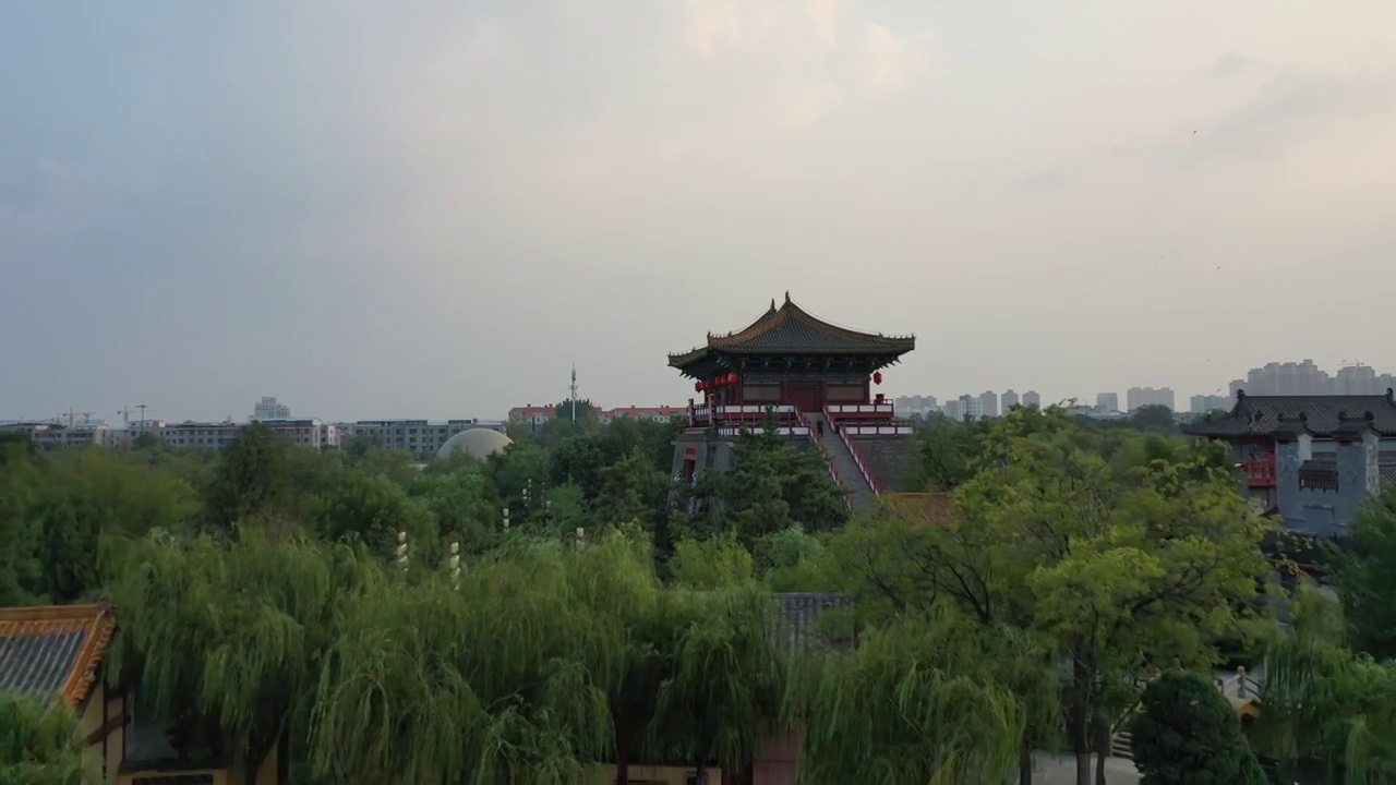 航拍清明上河园视频素材画面3
