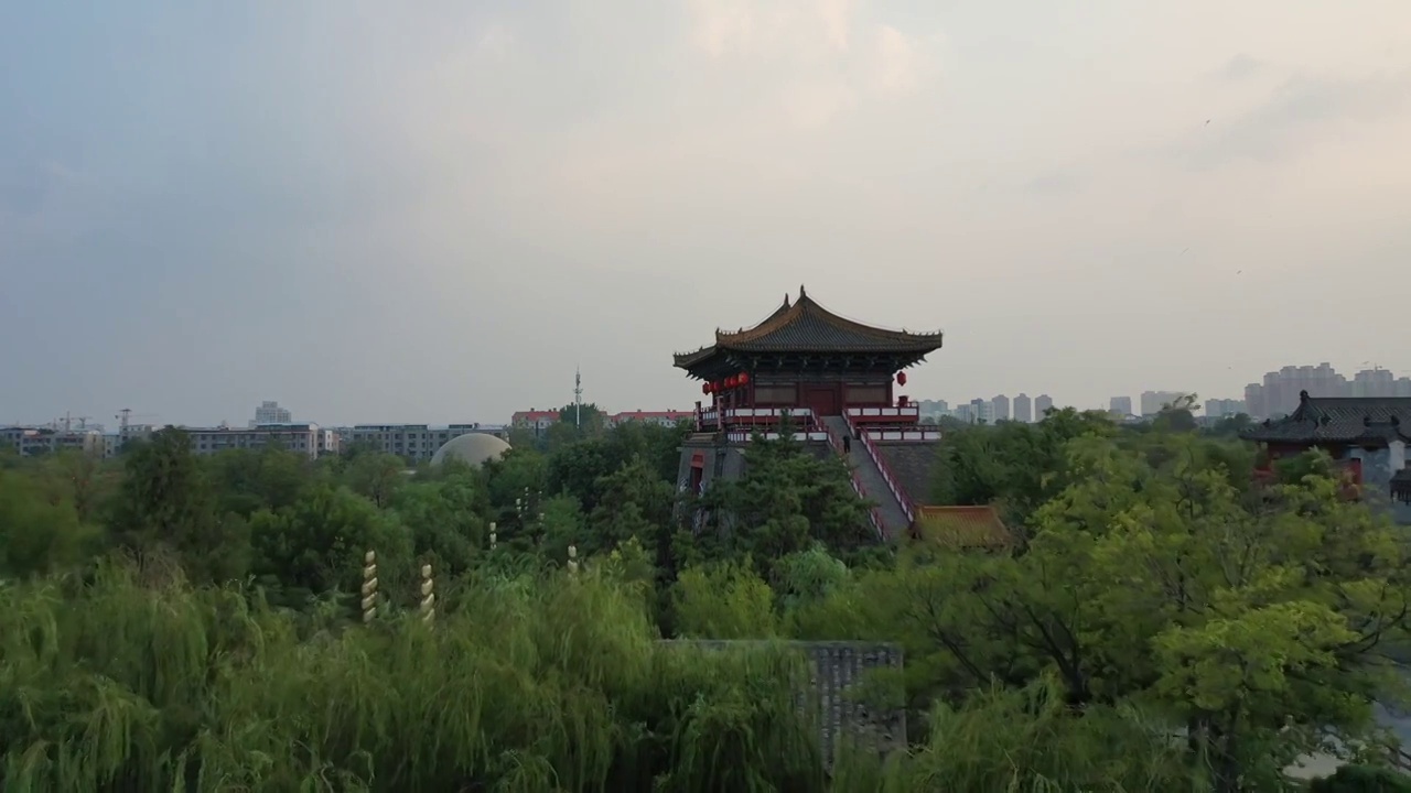 航拍清明上河园视频素材画面4
